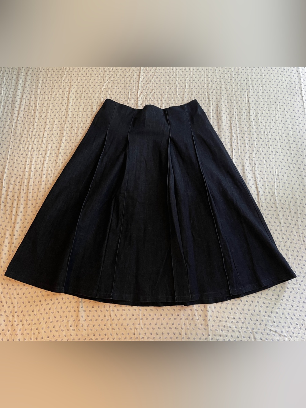 Commando Stretch Denim Circle Skirt with Panel Detailing, Navy Blue (XL/L)